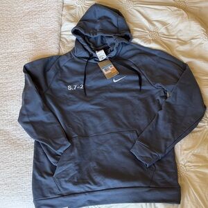 NWT-Nike slate blue/gray Hoodie with Embroidered Logo